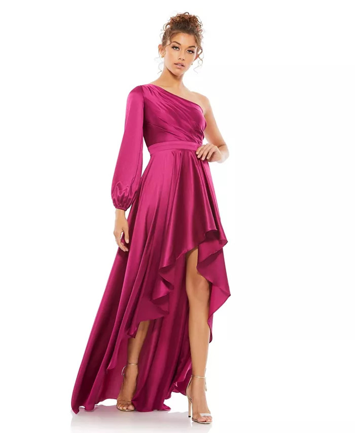 Mac Duggal Women's Ieena High Low One Shoulder Flowy Gown - Macy's | Macy's