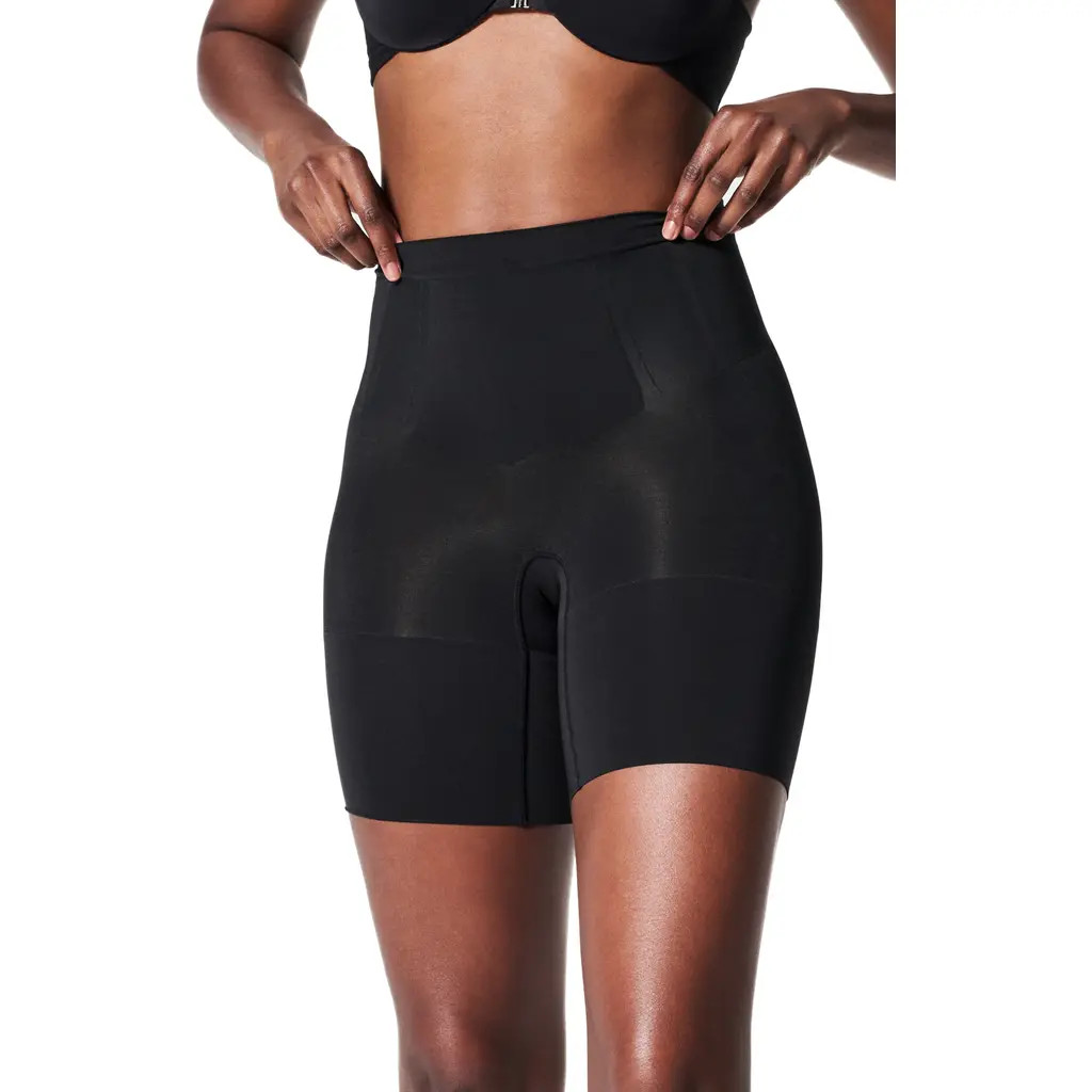 SPANX® SPANXsculpt™ OnCore Mid-Thigh Shorts in Very Black at Nordstrom, Size Large | Nordstrom