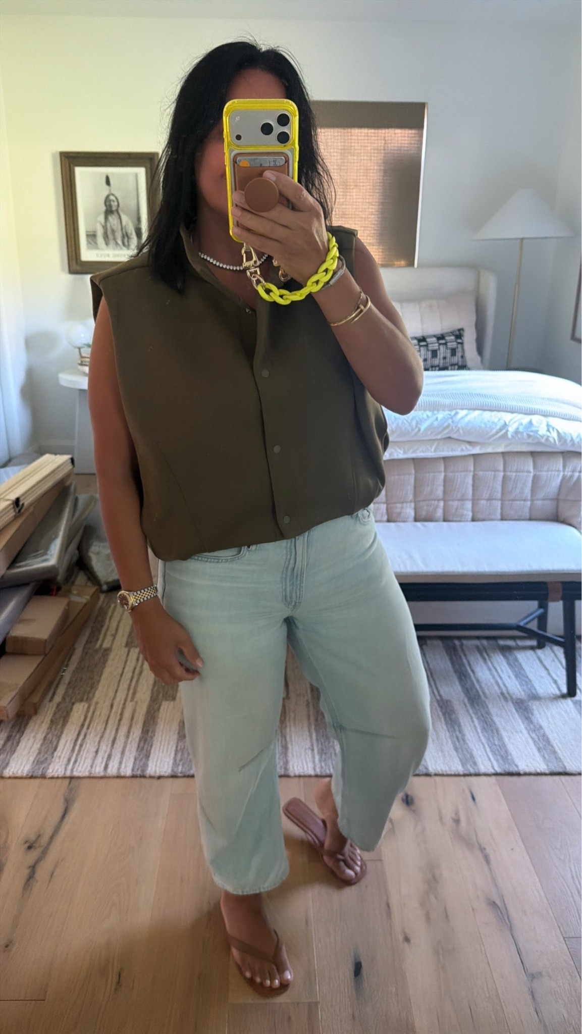 Eat size medium, tank size medium, lightweight jeans size 29 (I’m a curvy size 8), sandals fit tts.

#LTKMidsize #LTKOver40 #LTKootd