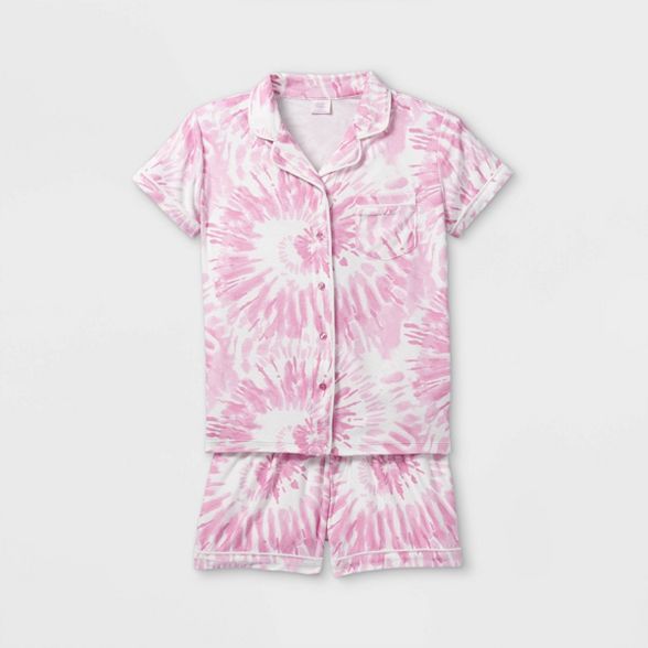 Girls' 2pc Tie-Dye Pajama Set - More Than Magic™ Pink | Target