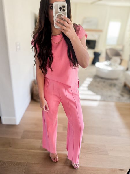 Obsessed with this two-piece set, such an easy travel outfit! Great vacation outfit and easy airport outfit. Runs TTS and comes in 11 colors ships fast with Amazon fashion. 

#LTKfindsunder50 #LTKtravel #LTKover40