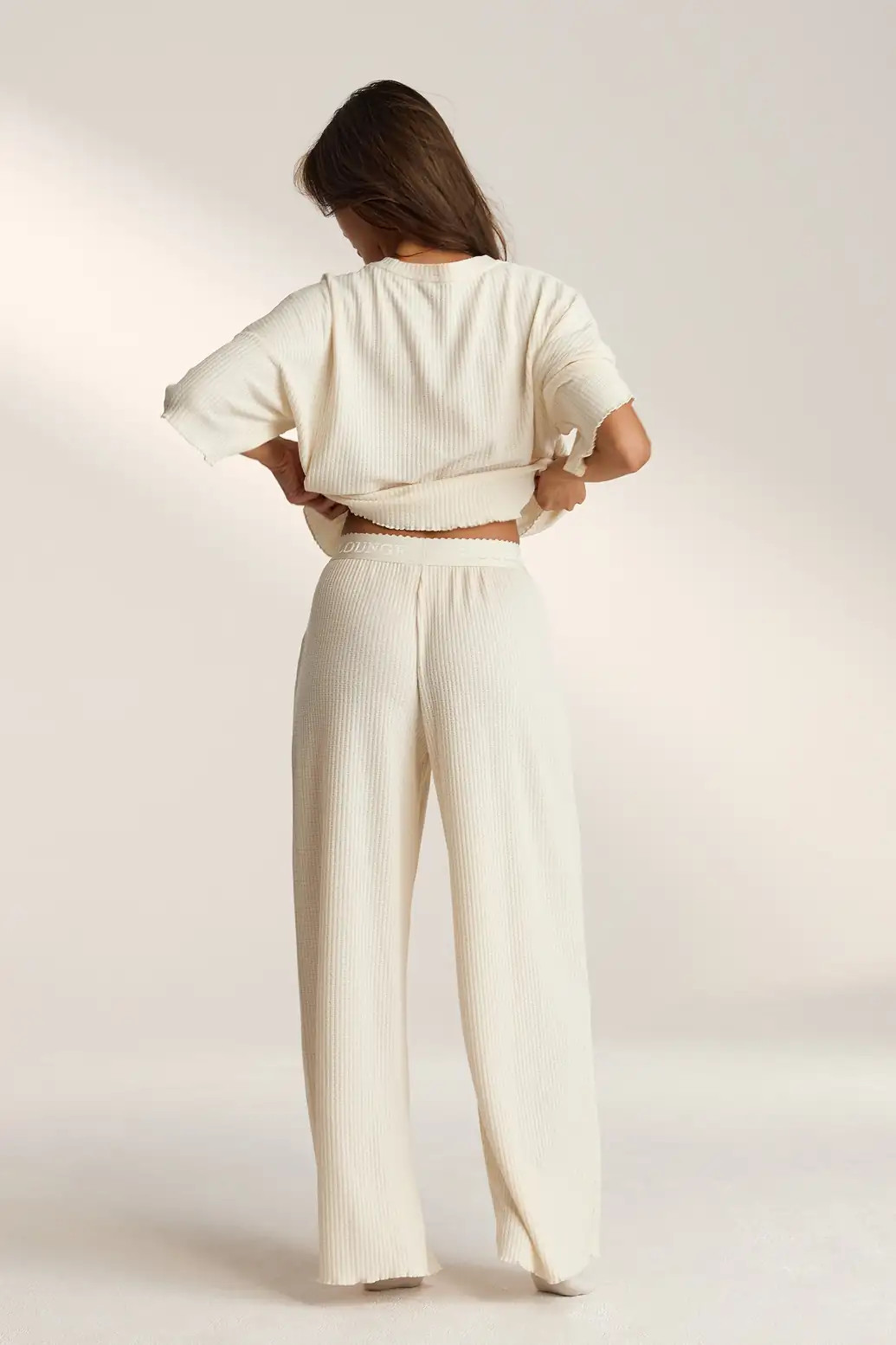 Soft Waffle Pyjama Top - Cream | Lounge (UK)