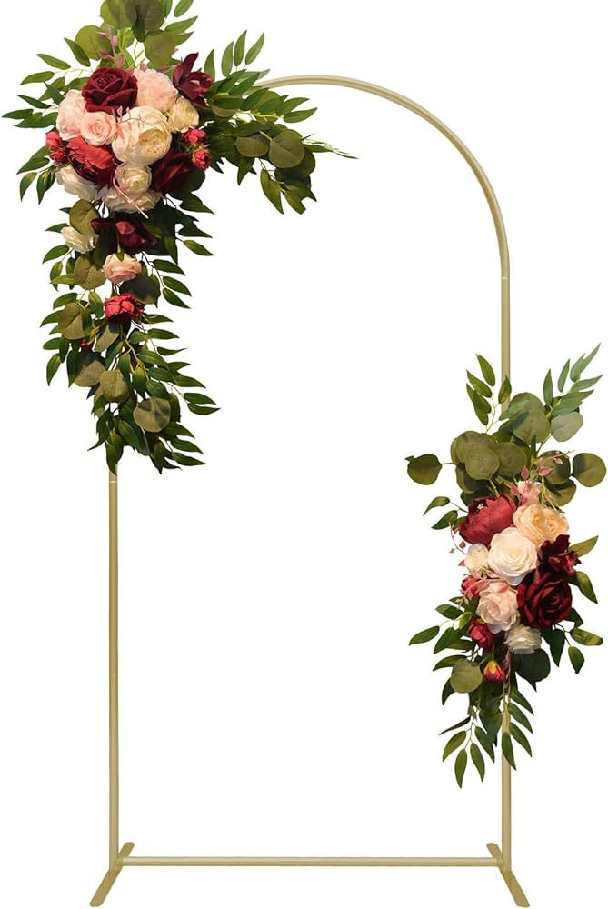 WORFEI 6.6FT Gold Aluminum Arch Backdrop Stand, Square Balloon Arch Stand Wedding Frame for Birth... | Amazon (US)