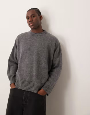 ASOS DESIGN super oversized boxy fit knitted jumper in grey | ASOS (Global)