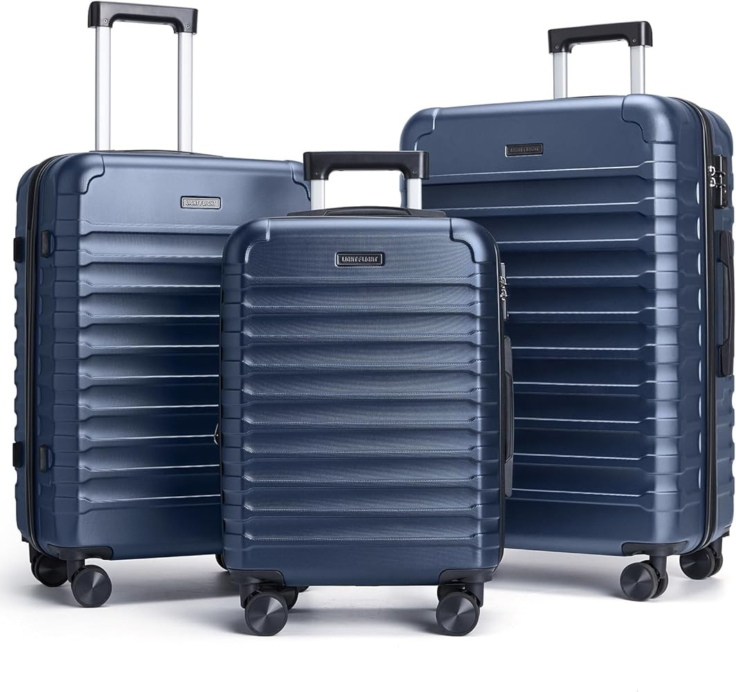 LIGHT FLIGHT Luggage Sets, 3 Piece Durable Suitcase Set with Spinner Wheels, 3 Pcs Hardside Light... | Amazon (US)