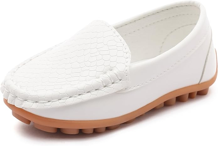 LONSOEN Toddler Little Kid Boys Girls Soft Slip On Loafers Dress Flat Shoes | Amazon (US)