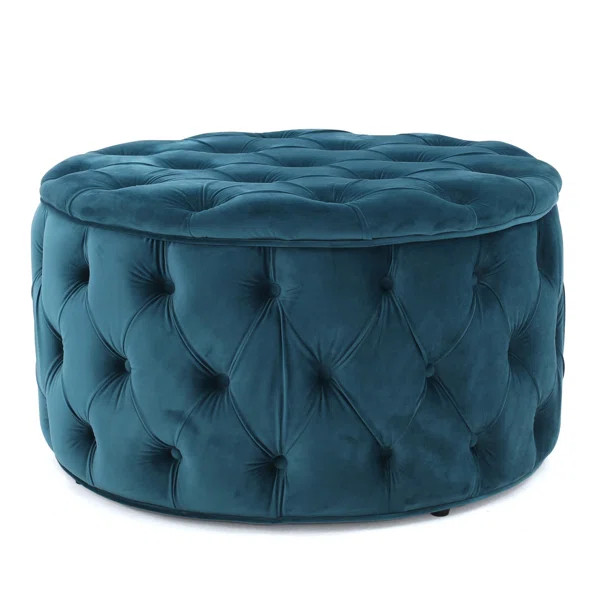 29.5" Wide Tufted Round Cocktail Ottoman Plush Comfort Versatile Design Durable Build Stylish Aes... | Wayfair North America