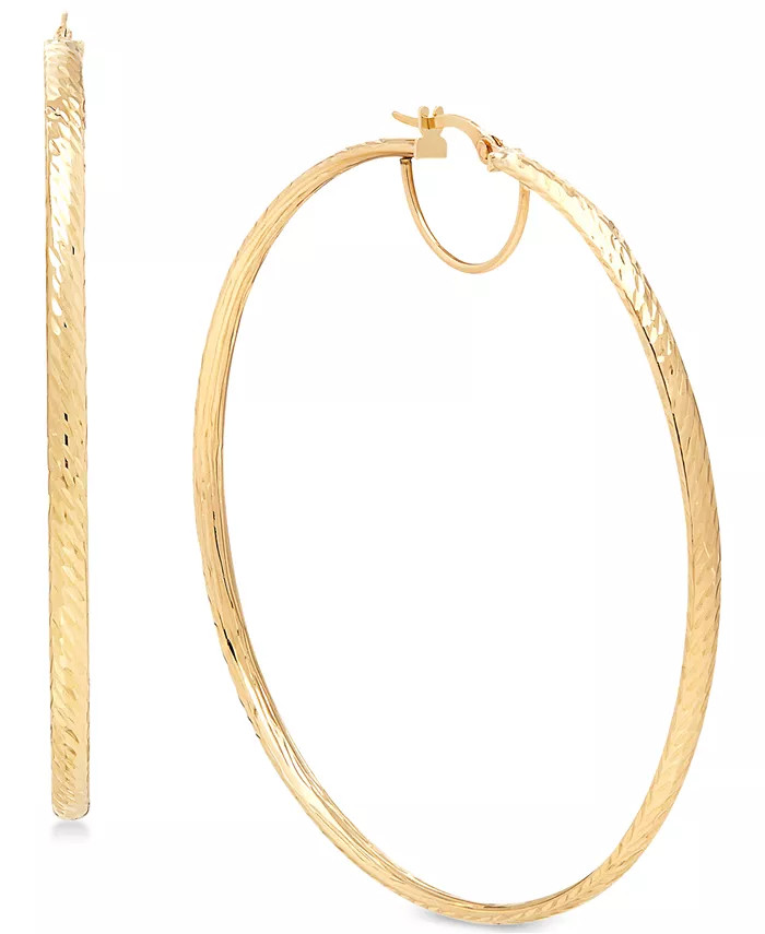 Round Hoop Earrings in 14k Gold, 60mm | Macys (US)