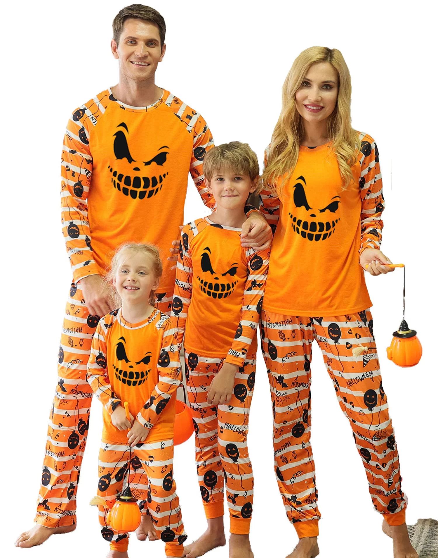 Shuttle tree Family Pajamas Matching Sets Halloween Pumpkin Sleepwear for Baby Adults and Kids Ho... | Walmart (US)