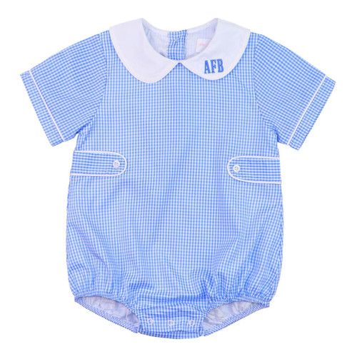 Blue Gingham Tab Bubble | Cecil and Lou