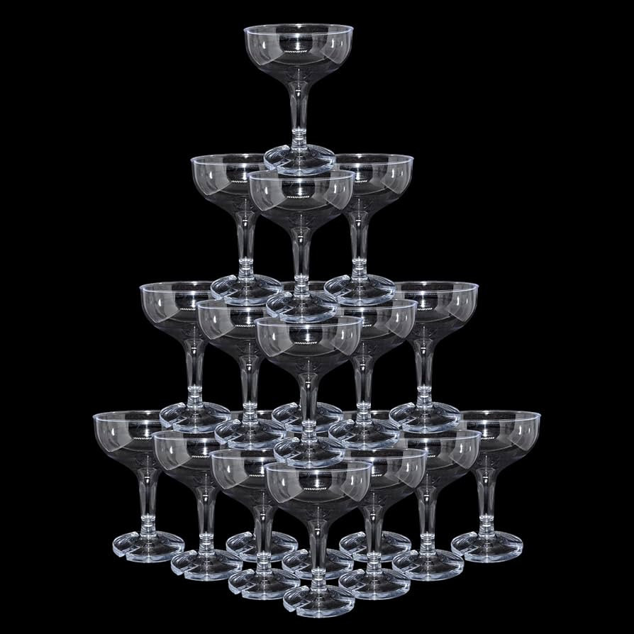 30 Pcs 5oz Plastic Champagne Coupe Glasses | Amazon (US)