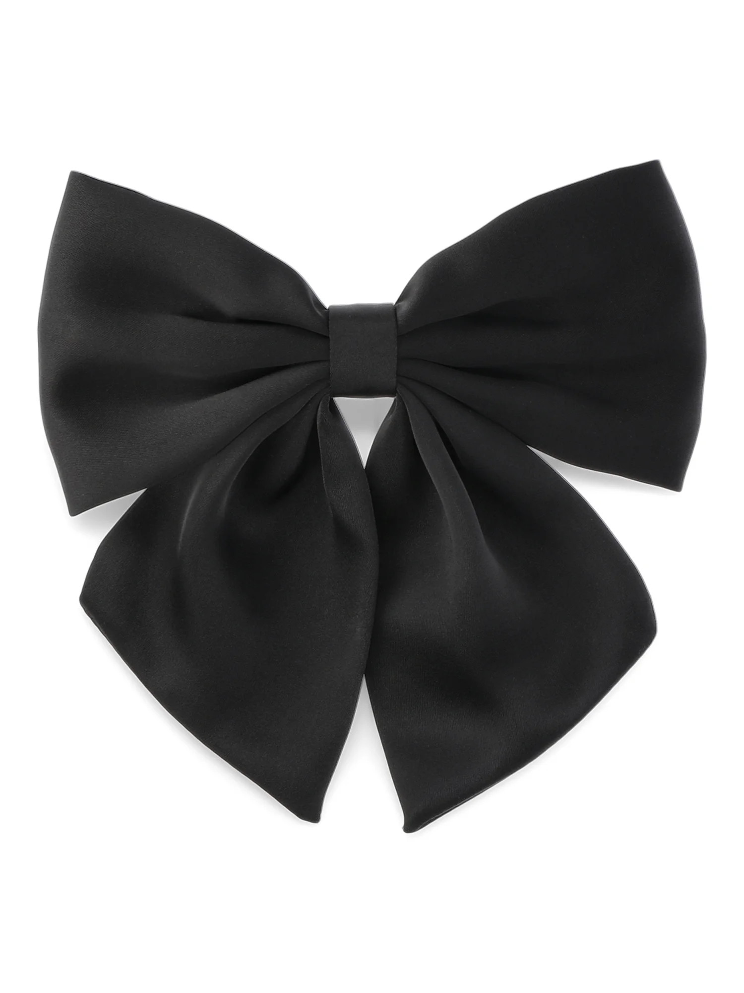 Time and Tru Women's Fabric Bow Hair Barrette Black | Walmart (US)