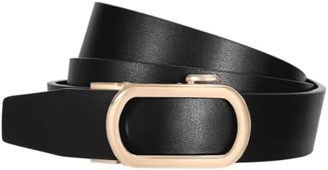 SUOSDEY Women Leather Ratchet Belt for Jeans Pants with Gold Automatic Sliding Buckle,Ladies Dres... | Amazon (US)