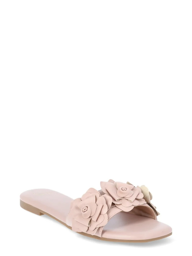 Time and Tru Women’s Floral Slide Sandals, Sizes 6-11 | Walmart (US)