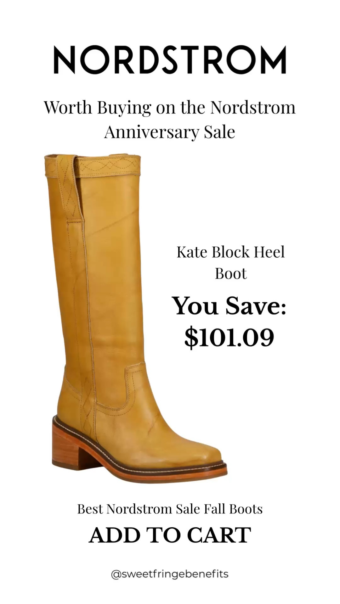 These Kate block heel boots are one of the best buys from the Nordstrom Anniversary Sale. A timeless leather boot with a comfortable block heel you'll wear for years—and they're over $100 off while the sale lasts.

💡 LTK MADE EASY
❤️ Heart = Support my posts!
🔖 Save = Get sale & restock alerts
📋 Lists = Keep favorites organized
📲 Share = Send lists and products to a friend. Hello, Christmas List!
💬 Comment = Ask me anything about what I'm wearing. 🙂 

 #LTKSeasonal #LTKOver40 #LTKSaleAlert
