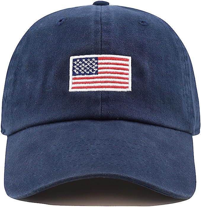 The Hat Depot USA Flag Embroidery Premium Soft 100% Cotton Low Profile Adjustable Baseball Dad Ca... | Amazon (US)