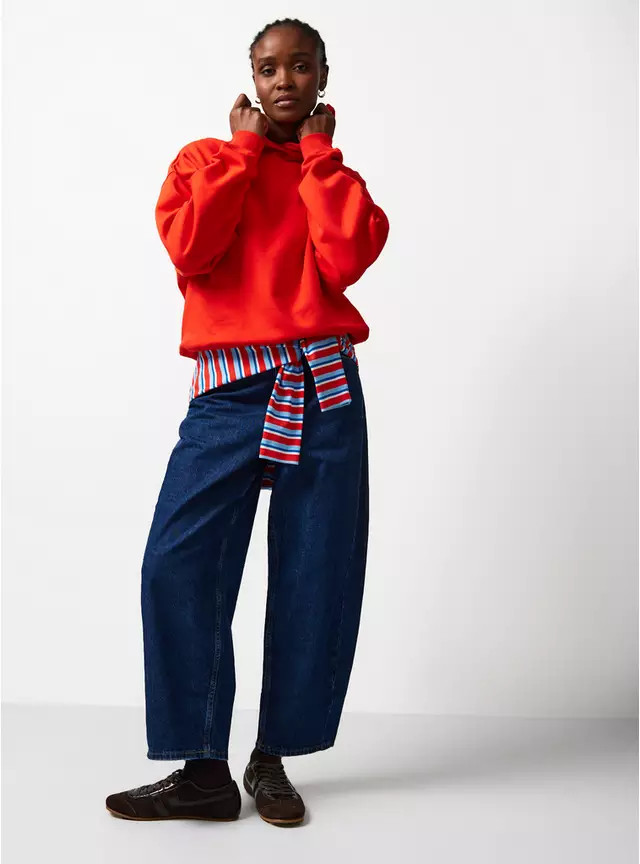 Red Pure Cotton Oversized Fit Hoodie L | Tu Clothing