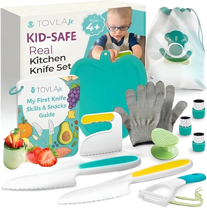 Tovla Jr. Ultimate Montessori Kids Cooking Gift Set – Real Knife, Chopper, Safety Gloves, Peele... | Amazon (US)
