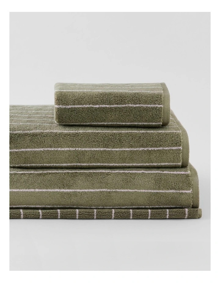 SheridanAven Stripe Cotton Towel Collection in Green Olive | Myer