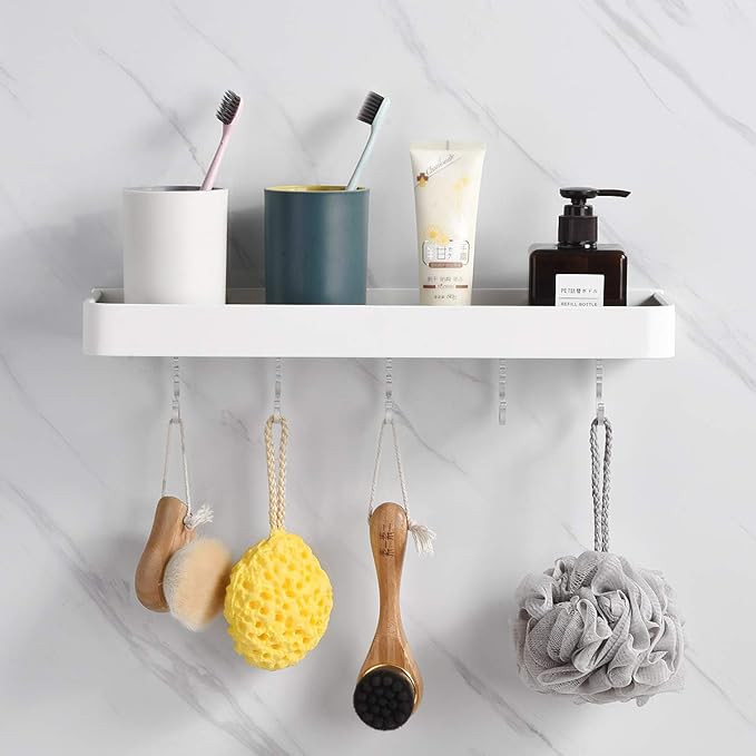 JYL HOME Floating Wall Organizer Wall Mounted Storage Shelf Shower Caddy for Bathroom Kitchen wit... | Amazon (US)