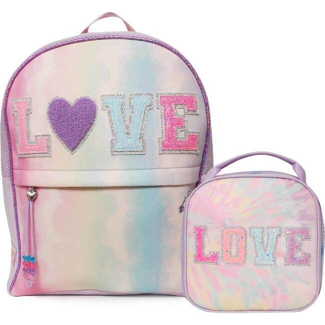 Tie Dye LOVE Backpack and Lunch Bag Set, Lavender | Maisonette