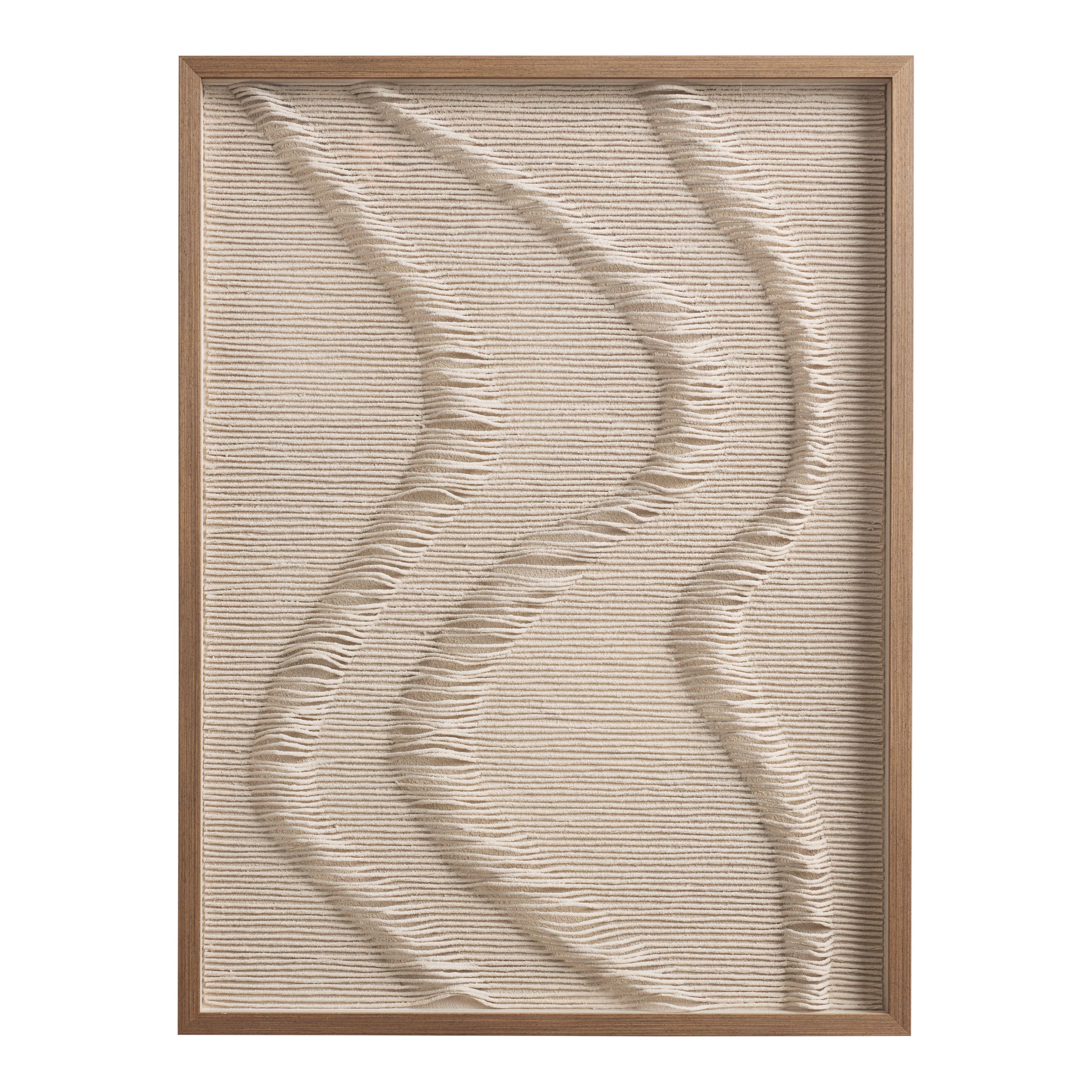 Tan Rice Paper Waves Shadow Box Wall Art | World Market