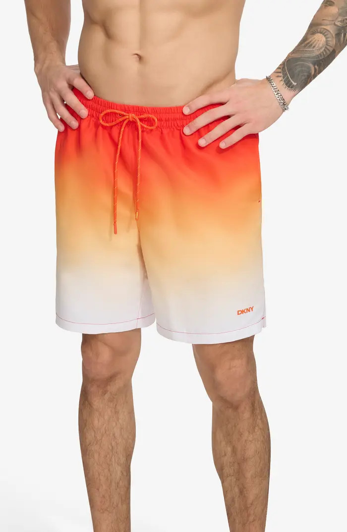 DKNY Core Volley Ombré Swim Trunks | Nordstromrack | Nordstrom Rack