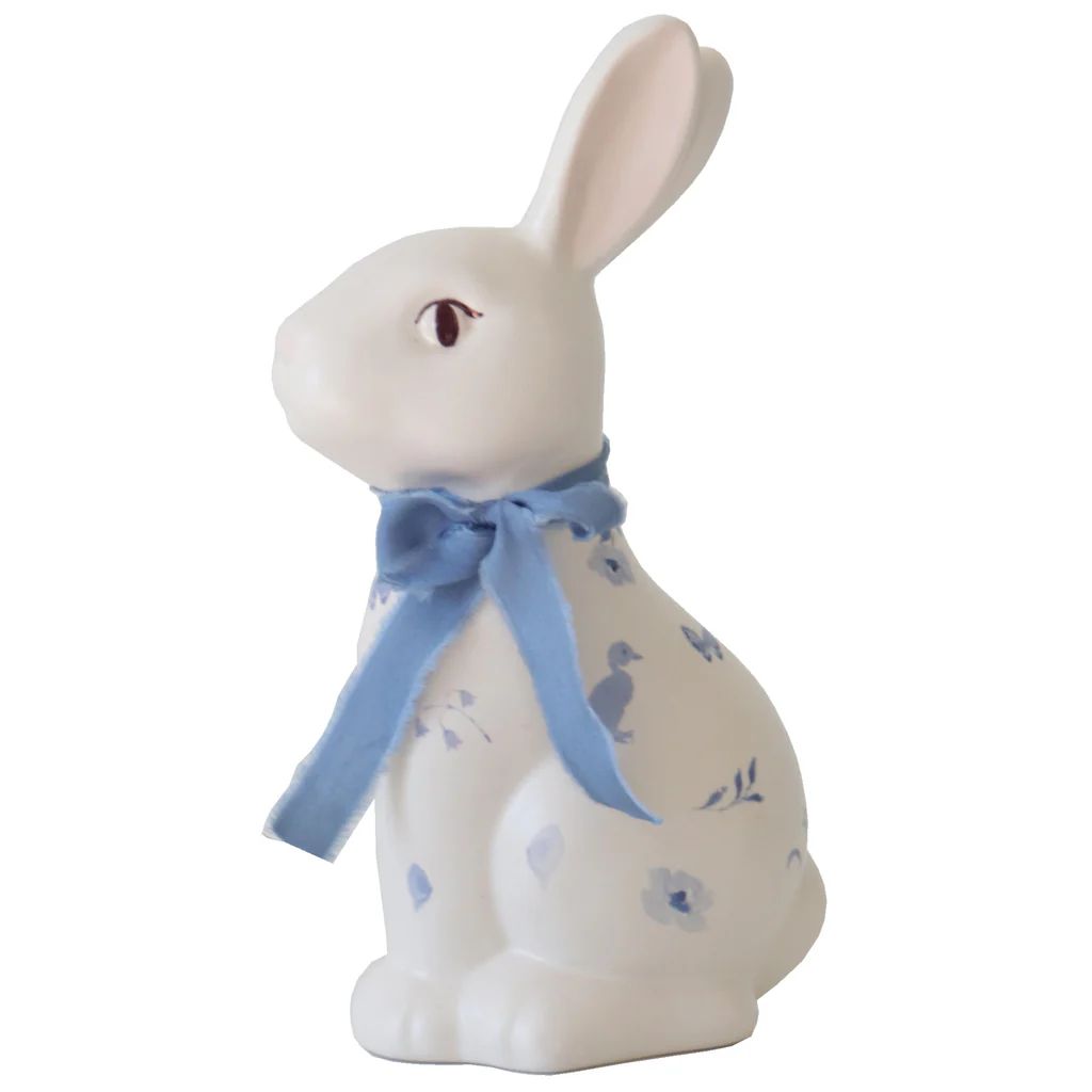 Springtime Toile Sugar Bunny in Blue | Lo Home by Lauren Haskell Designs