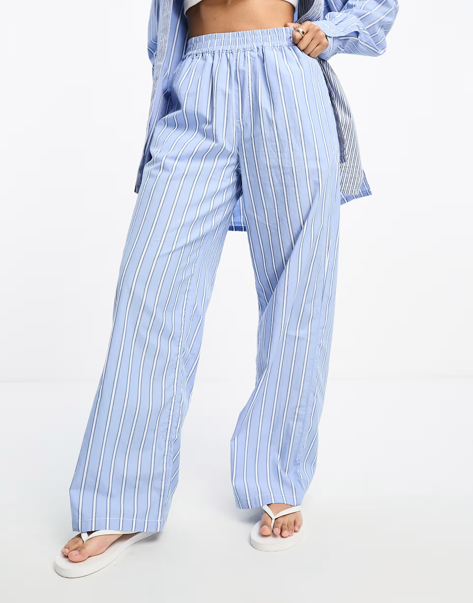 ASOS DESIGN pull on pants in stripe - part of a set | ASOS (Global)