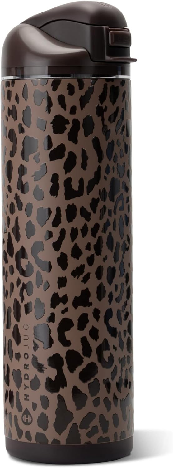 HydroJug Ease2o 24oz Insulated Water Bottle, Straw & Chug Lid, Brown Leopard | Amazon (US)