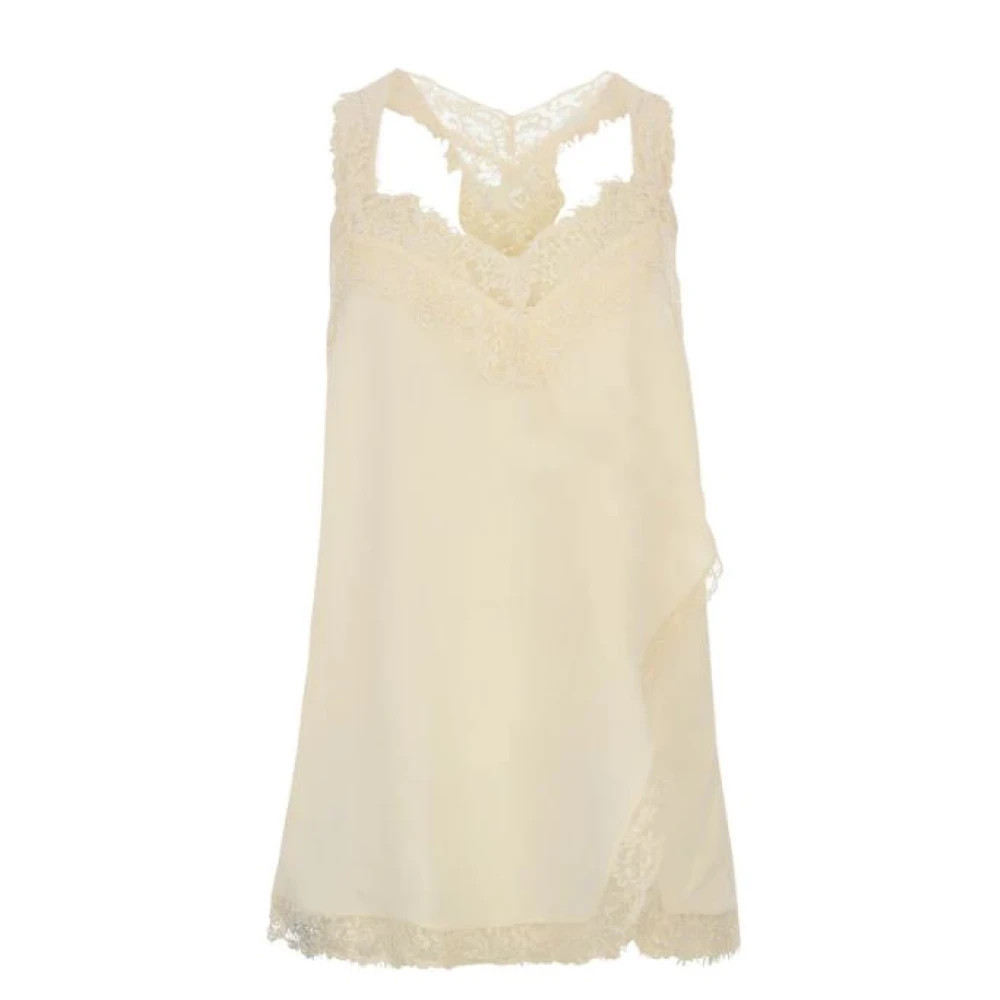 PINKO, Sleeveless Tops, female, White, S, Lace Lingerie Top | Miinto UK Ltd