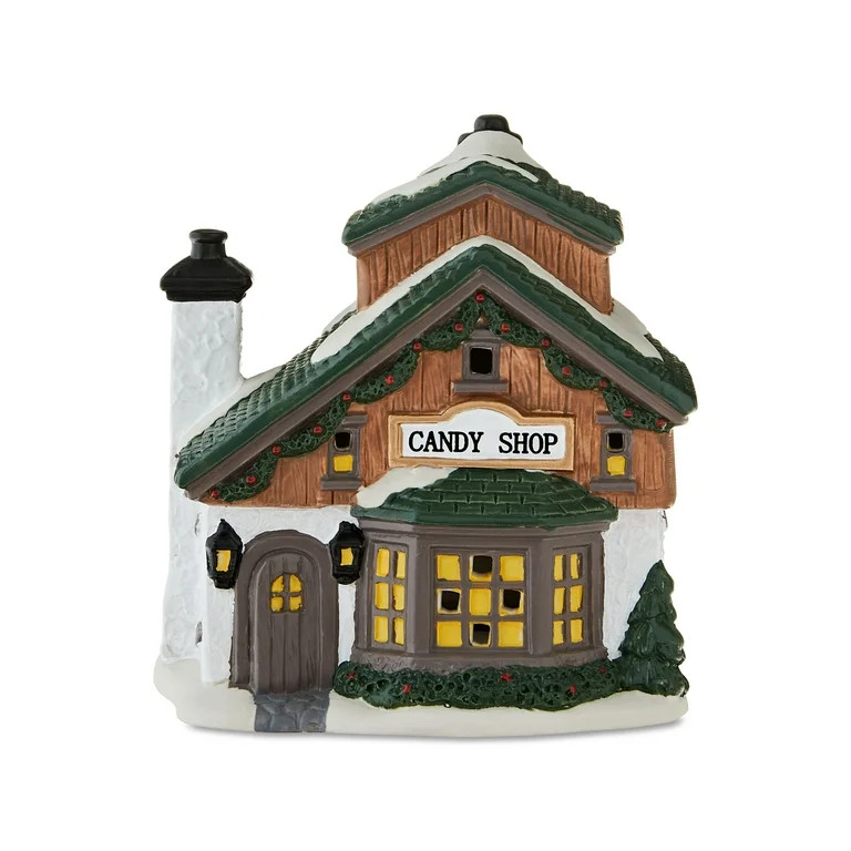 Porcelain Candy Shop Mini Christmas Village Building, Multicolor, 3.93", by Holiday Time | Walmart (US)