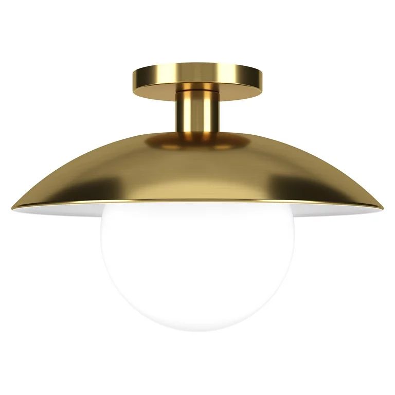 Evelyn&Zoe Modern/Contemporary 14" Wide Brass Semi Flush Mount - Walmart.com | Walmart (US)