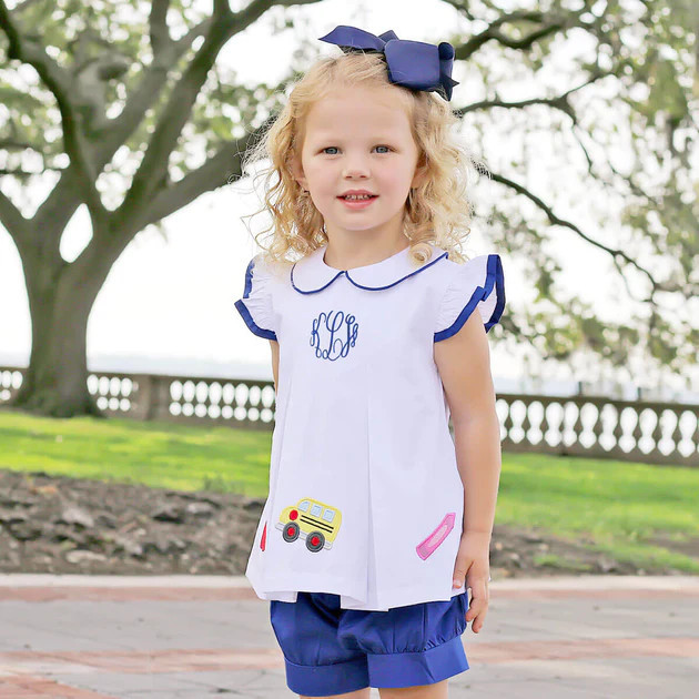School Time Claire White Short Set | Classic Whimsy
