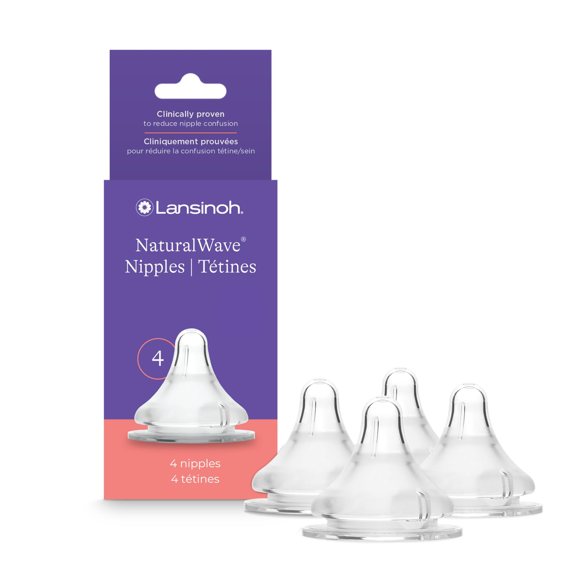 Lansinoh NaturalWave Baby Bottle Nipples – 100% Soft, Durable Silicone, Made Without BPA BPS, A... | Amazon (US)