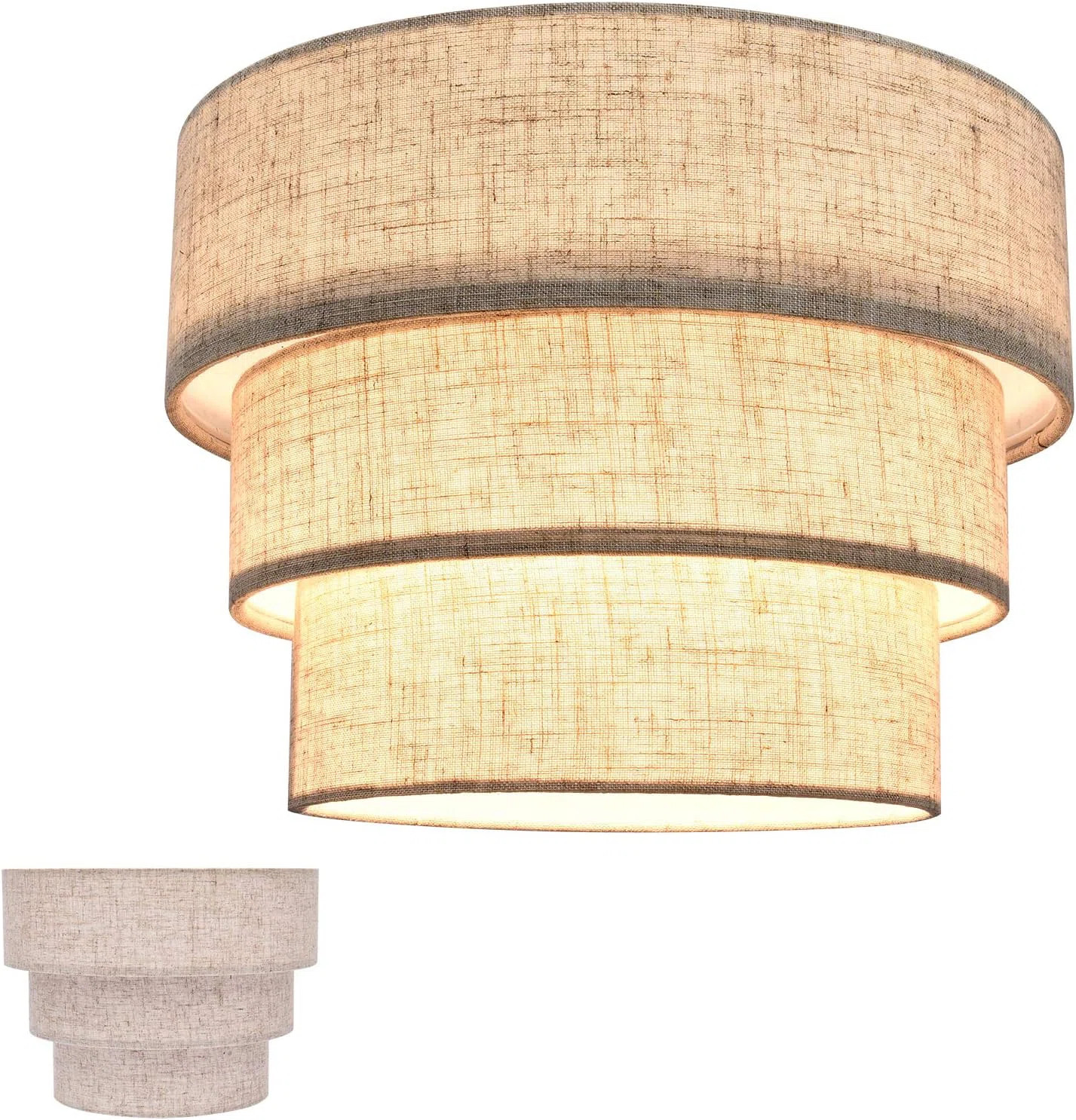 3-Tier Handcrafted Linen Drum Lampshade For Floor Lamps, Pendant Lighting, And Chandeliers | Wayfair North America