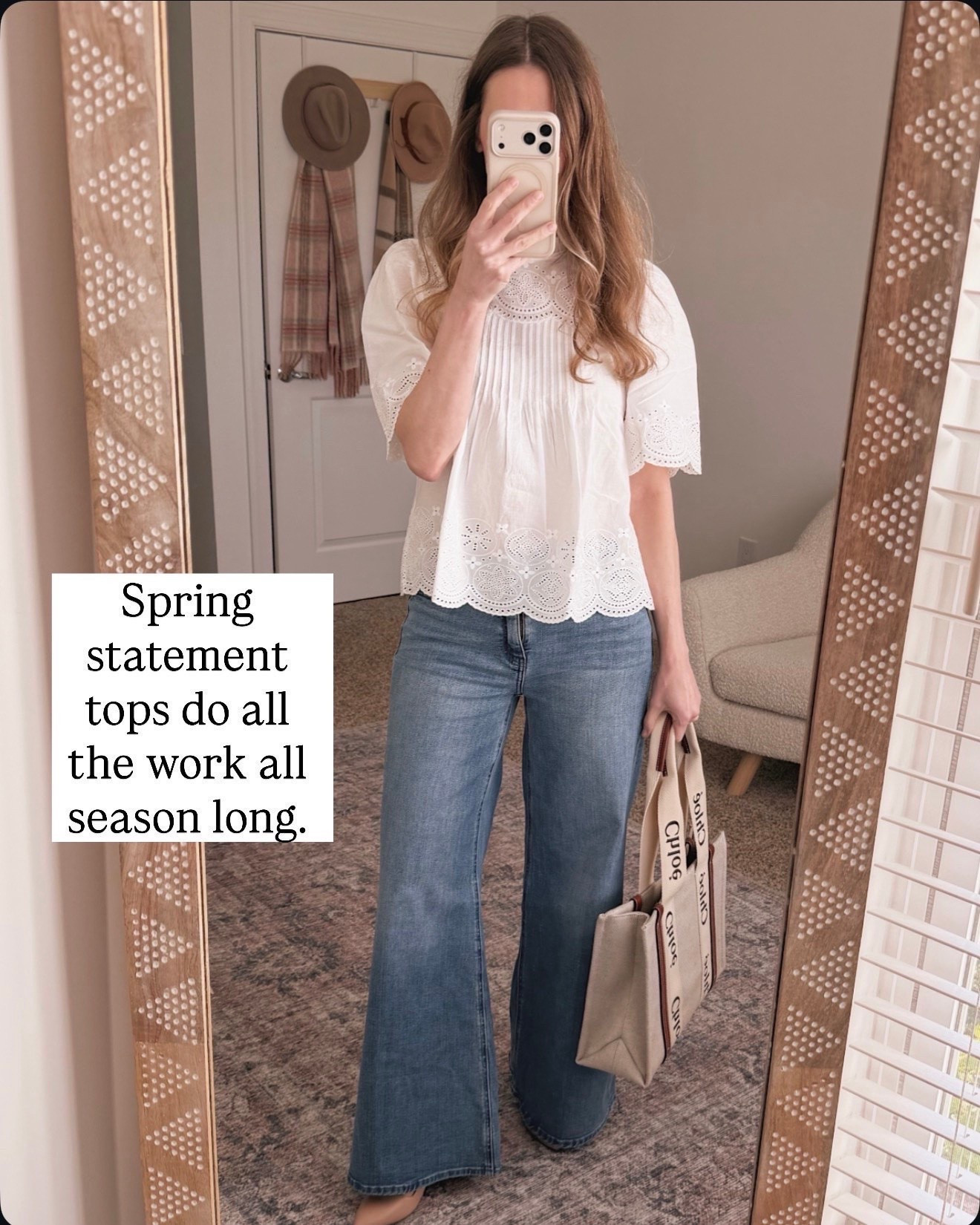 I'm convinced that one perfect white top can solve 90% of my wardrobe dilemmas.

spring statement tops white eyelet blouse casual outfit ideas feminine tops versatile pieces wide leg jeans styling tips flattering silhouettes

#LTKOver40 #LTKSeasonal #LTKdayinmylife