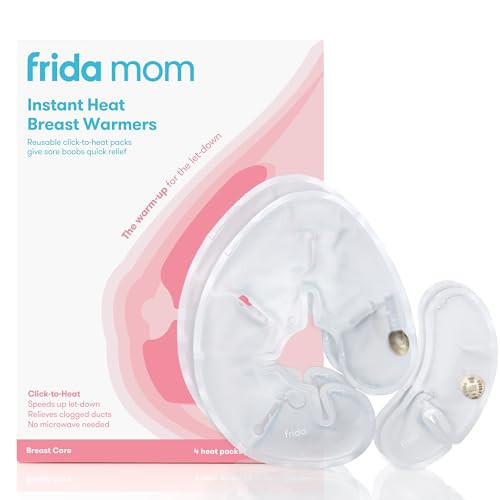 Frida Mom Instant Heating Pads for Breasts, Reusable Click-to-Heat Relief, Breastfeeding Essentials - 2 Small & 2 Large Heat Pads, 4pc set | Amazon (US)