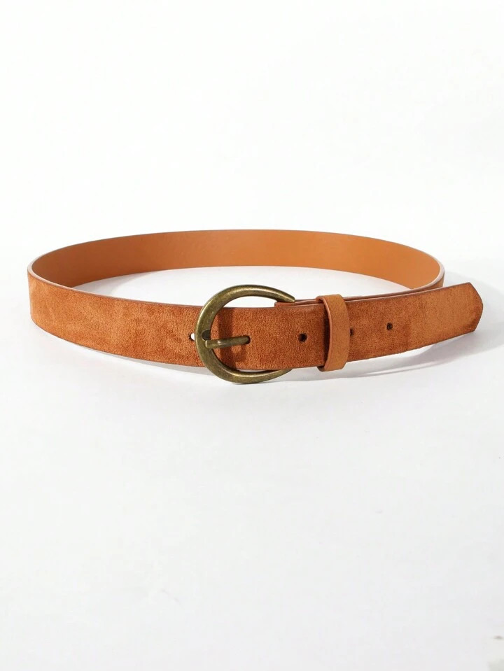 1pc Vintage Brown PU Leather Casual Belt For Women, With Antique Bronze Metal Buckle, Suitable Fo... | SHEIN
