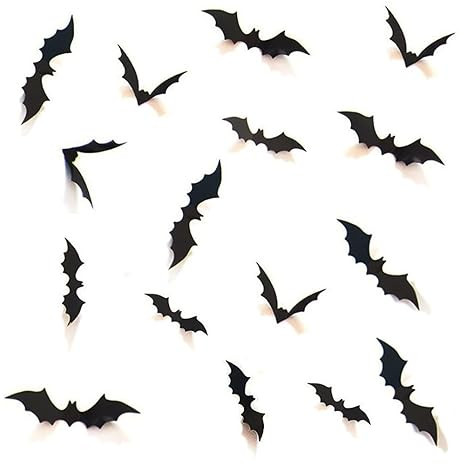 HOZZQ DIY Halloween Party Supplies PVC 3D Decorative Scary Bats Wall Decal Wall Sticker, Hallowee... | Amazon (US)