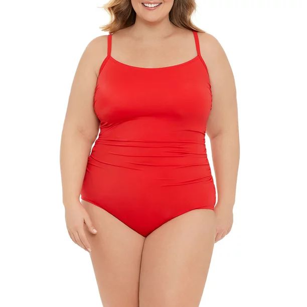 Time and Tru Women’s and Women's Plus Side Lace Up One Piece Swimsuit - Walmart.com | Walmart (US)