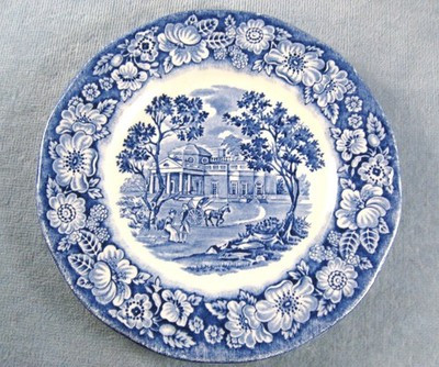 Staffordshire Stoneware 6" Bread Plate LIBERTY BLUE-Monticello | eBay US