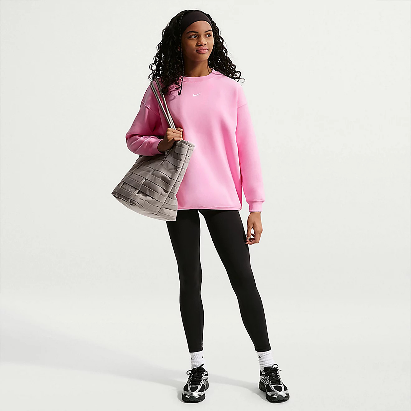 Nike Girls' Sportswear Studio Fleece Oversized Crewneck | Academy Sports + Outdoors