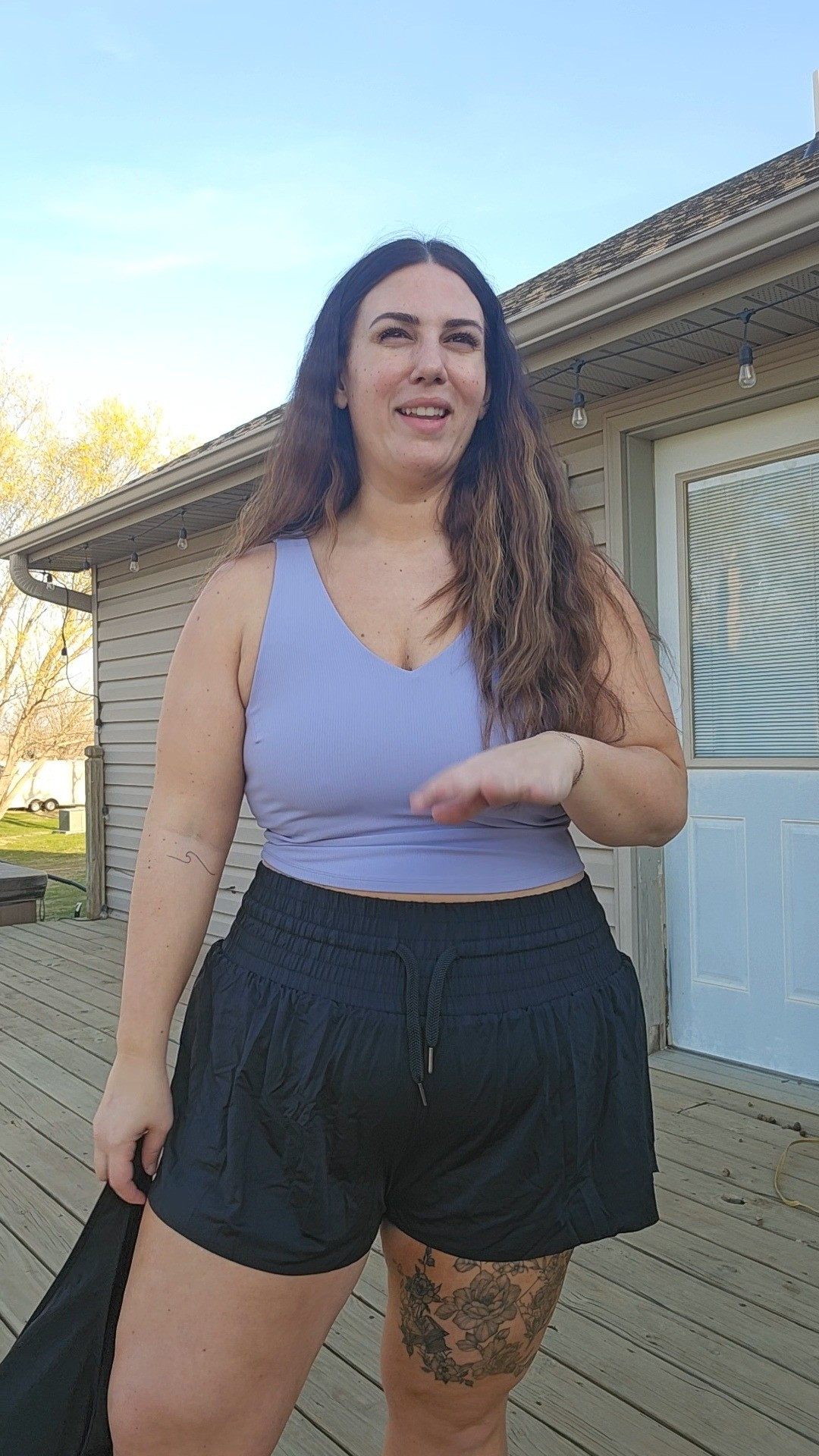 Black stretchy, flowy athletic shorts and tank bra. Both in size XL. Fits TTS

#LTKMidsize #LTKSaleAlert #LTKActive