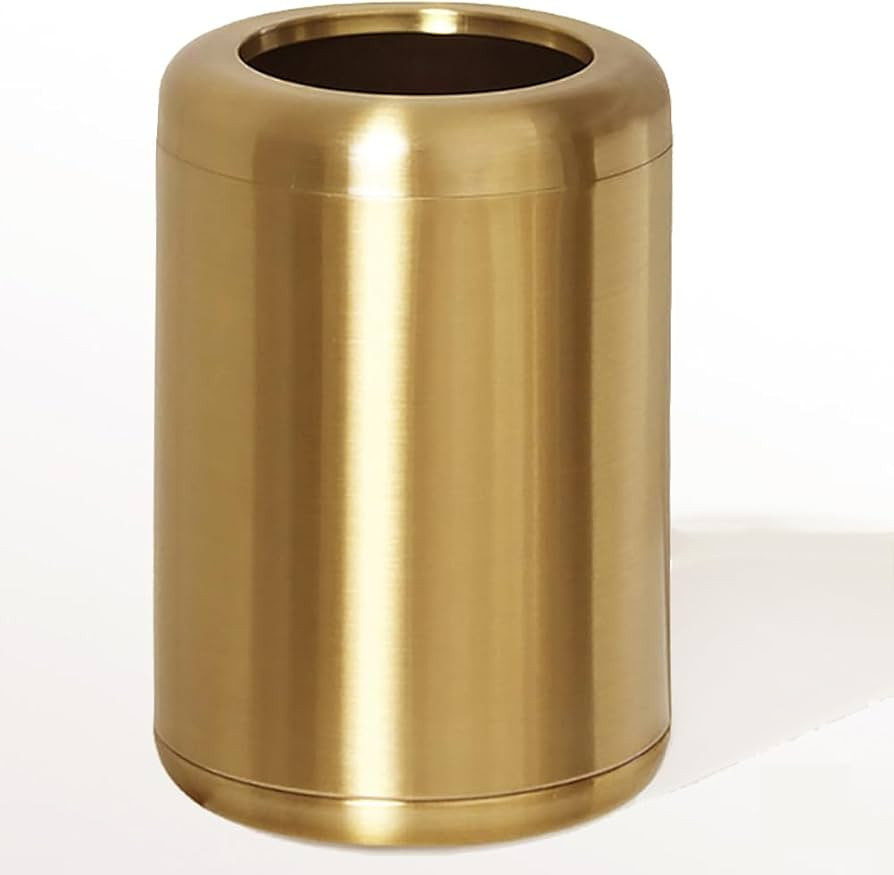 10 L/2.6Gallon,Brass Bathroom Trash can,Gold Bathroom Trash Can, Small Gold Trash Can,Brass Garba... | Amazon (US)