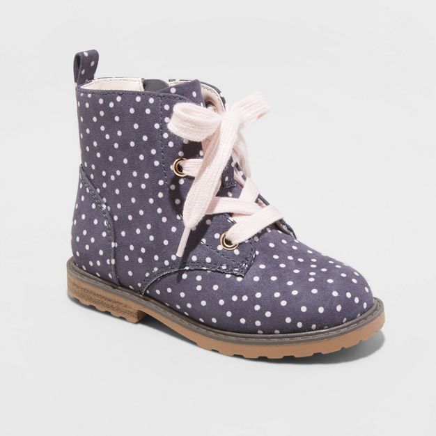 Toddler Girls' Giovanna Lace-Up Zipper Combat Boots - Cat & Jack™ | Target