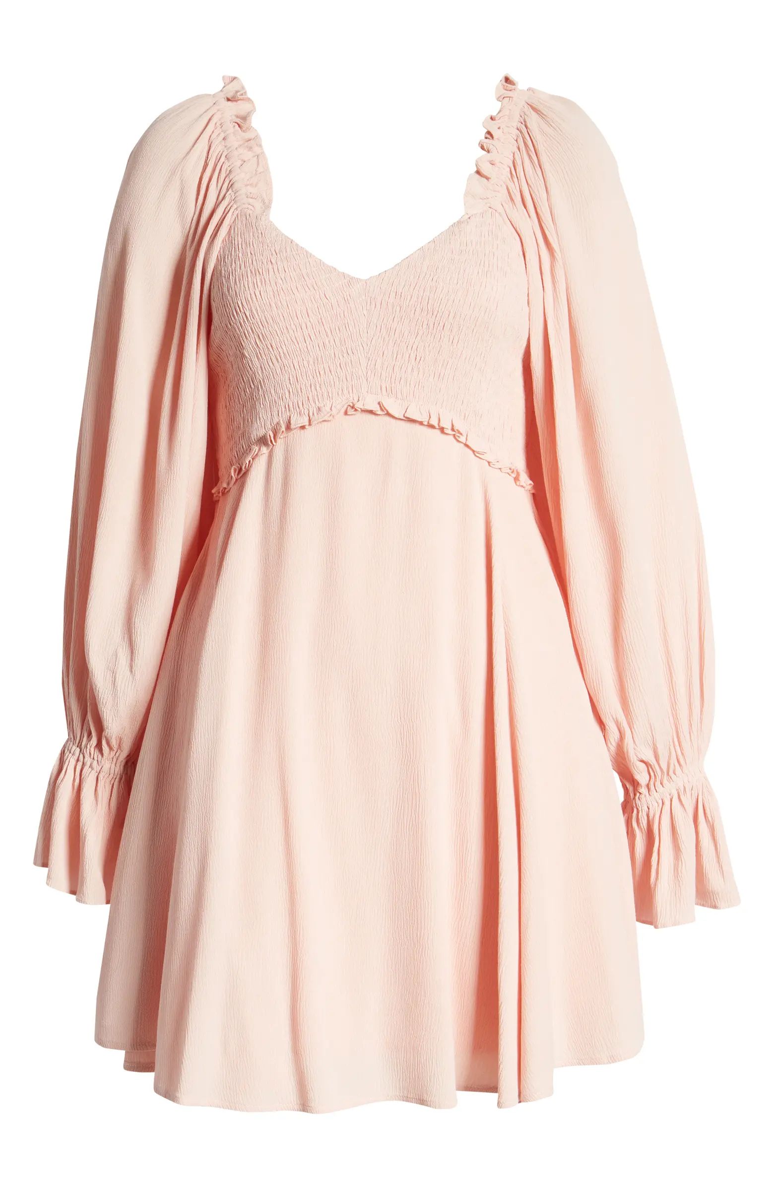 Smocked Long Sleeve Babydoll Dress | Nordstrom