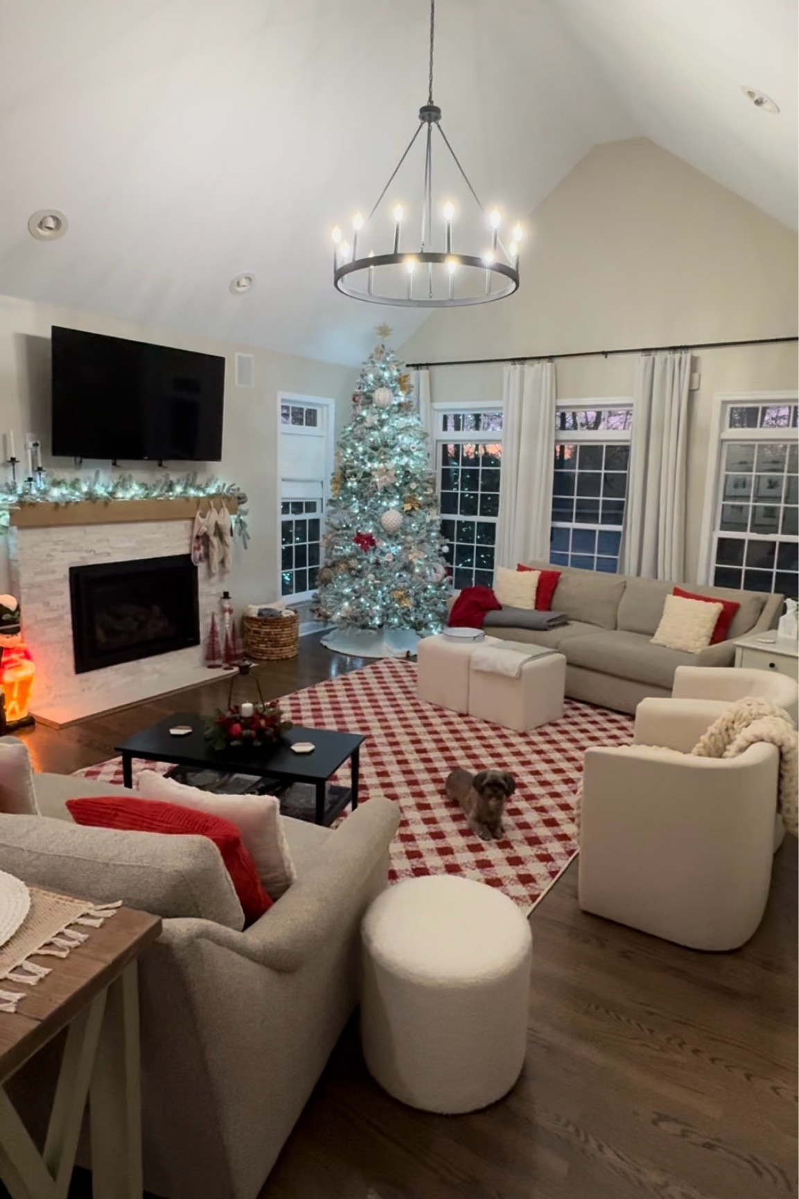 It’s the best time of the year! 🎄🎅🏻
Our living room is extra cozy this year with our My Texas House red and white plaid rug, festive throw pillows & red blanket, our King of Christmas flocked tree & garland, and our recently remodeled fireplace and new hardwood floors. ❤️

#LTKHome #LTKHoliday #LTKSeasonal