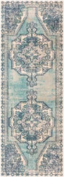 Bungalow Rose Raminez Power Loom Teal/Navy Rug | Wayfair North America