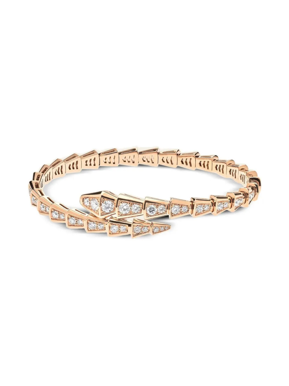 Bvlgari 18K rose gold Serpenti Viper diamond bracelet - Pink | Farfetch Global